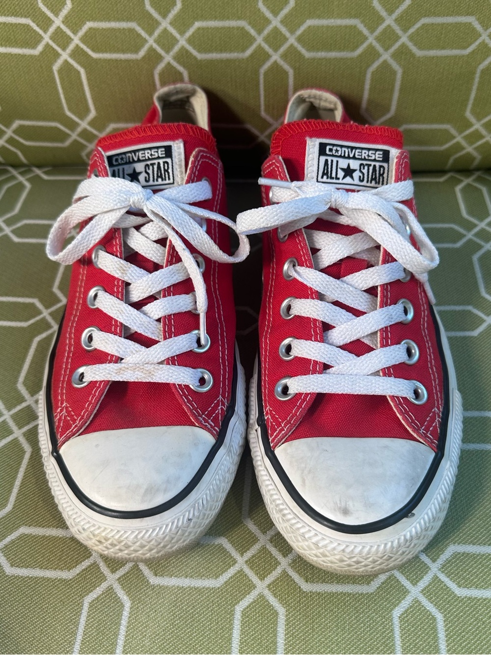 Two pair of Converse - Red and Black Low-Tops